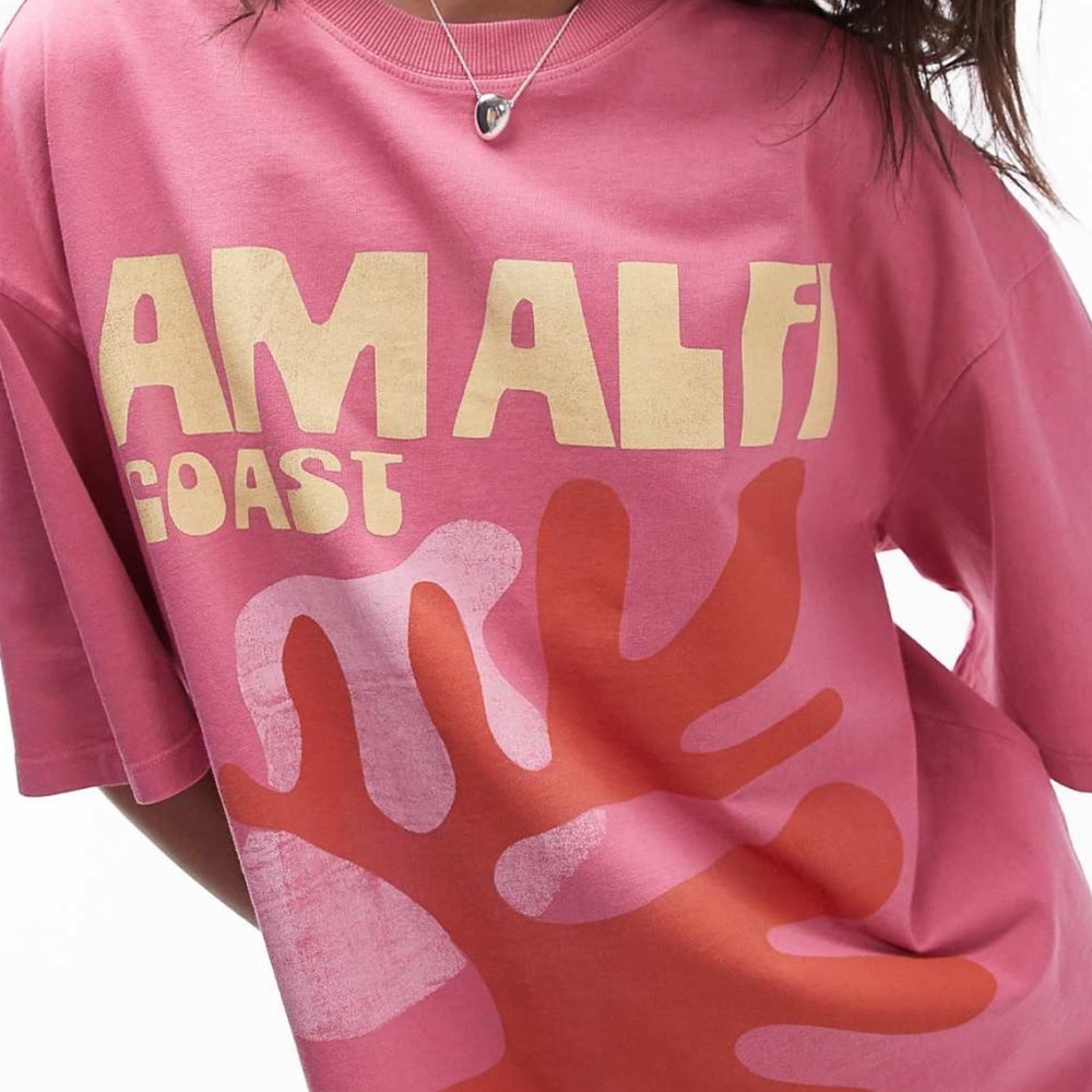 Pink Amalfi Coast Graphic T-Shirt